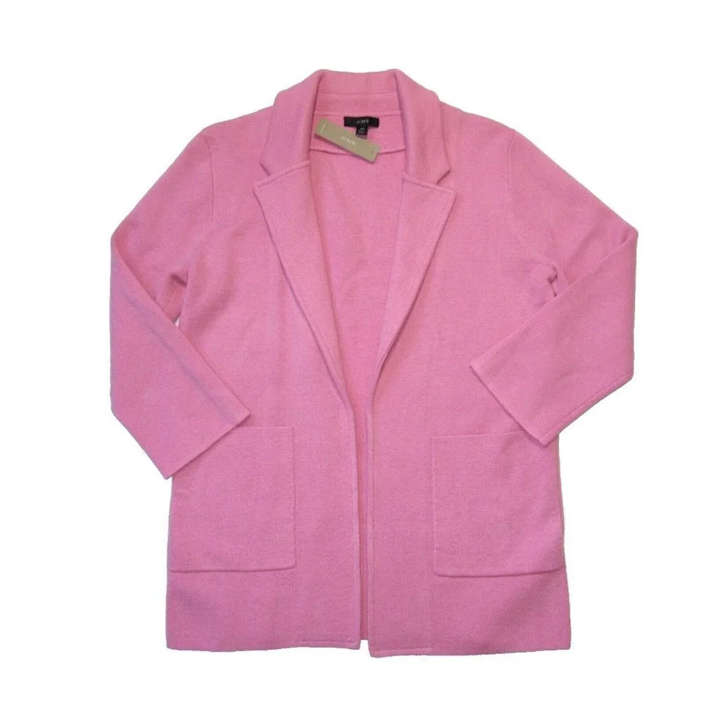 NWT J.Crew Sophie Open-Front Sweater Blazer in Bohemian Rose Knit Cardigan XS
